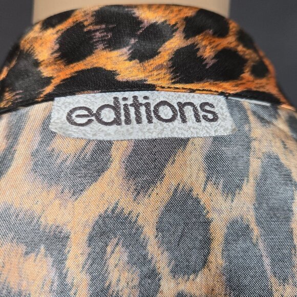 Vintage 90s Satin Leopard Print Blazer Size XS Rocker Punk Emo Grunge Indie - Picture 12 of 12